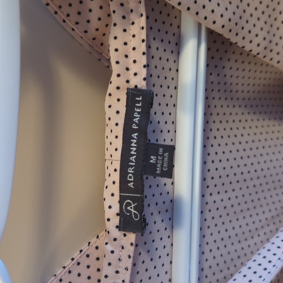 Soft pink long sleeve polka dot blouse Size M - Picture 6 of 6